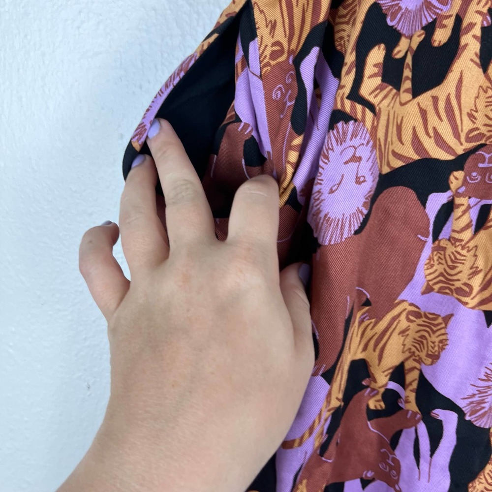 Modcloth Pink Brown Tiger Print Midi Skirt - Picture 8 of 11